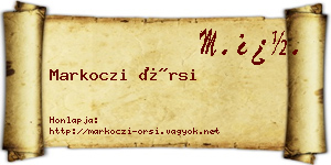 Markoczi Örsi névjegykártya